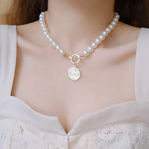 Vintage Coin Baroque Pearl Necklace