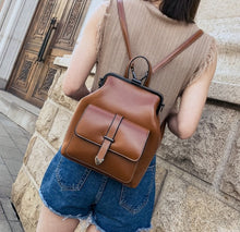 Load image into Gallery viewer, Messenger Frame Leather Backpack
