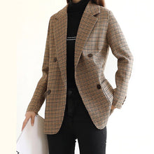 Load image into Gallery viewer, Plaid Blazer Jacket with Belt
