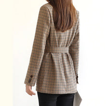 Load image into Gallery viewer, Plaid Blazer Jacket with Belt