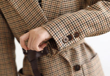 Load image into Gallery viewer, Plaid Blazer Jacket with Belt