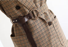Load image into Gallery viewer, Plaid Blazer Jacket with Belt
