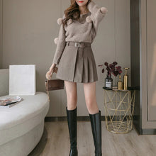 Load image into Gallery viewer, Casual Mini A-line Skirt with Belt