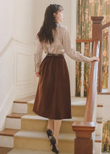 Load image into Gallery viewer, Retro Style A-Line Pleated Skirt With Belt