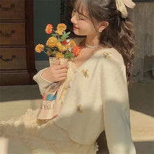 Load image into Gallery viewer, Floral Embroidery Sweater Cardigan