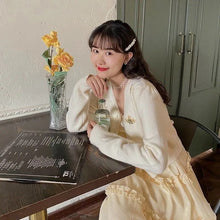 Load image into Gallery viewer, Floral Embroidery Sweater Cardigan