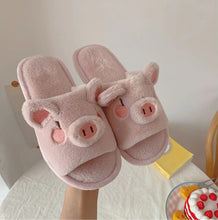 Load image into Gallery viewer, Piggy Plush Slippers