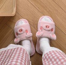 Load image into Gallery viewer, Piggy Plush Slippers