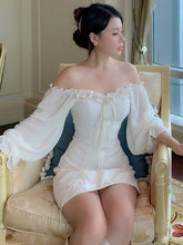 Load image into Gallery viewer, French Vintage Mini White Dress