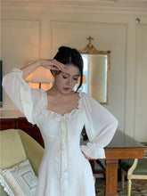 Load image into Gallery viewer, French Vintage Mini White Dress
