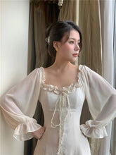 Load image into Gallery viewer, French Vintage Mini White Dress