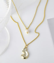 Load image into Gallery viewer, Irregular Gold Plate Pearl Necklace
