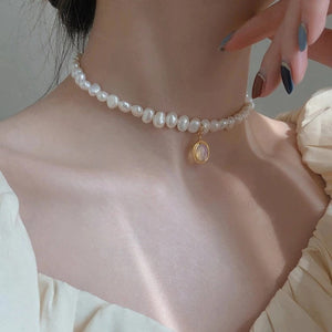 Moonstone Pearl Necklace
