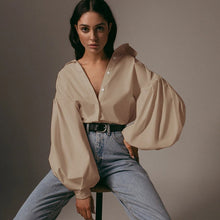 Load image into Gallery viewer, Oversized Lantern Sleeve Blouse