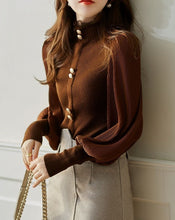 Load image into Gallery viewer, Elegant Chiffon Sleeved Sweater