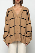Load image into Gallery viewer, Caramel Plaid Oversized Cardigan