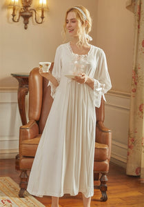Lydia's Elegant Vintage Cotton Nightgown