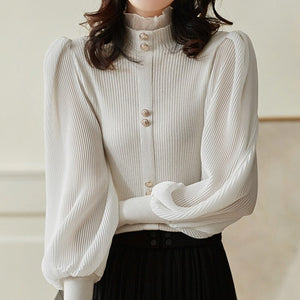 Elegant Chiffon Sleeved Sweater