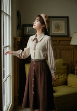 Load image into Gallery viewer, Retro Style A-Line Pleated Skirt With Belt

