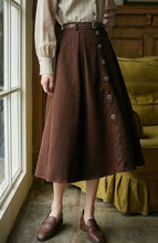 Load image into Gallery viewer, Retro Style A-Line Pleated Skirt With Belt