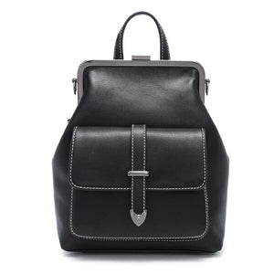 Messenger Frame Leather Backpack