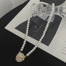 Load image into Gallery viewer, Silver Rose Pearl Necklace
