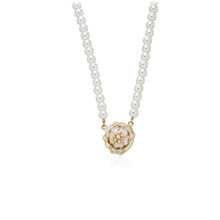 Load image into Gallery viewer, Silver Rose Pearl Necklace
