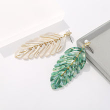 Load image into Gallery viewer, Icy Leaf Dangle Earrings
