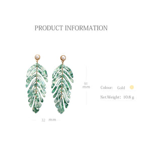 Icy Leaf Dangle Earrings