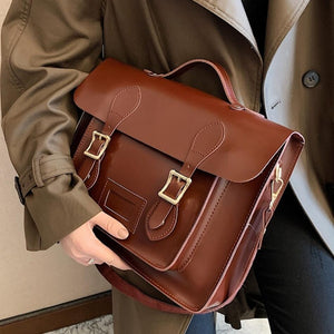 2-in-1 Large Classic Retro Leather Bag