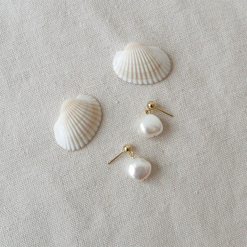 French Minimalistic Pearl Earrings