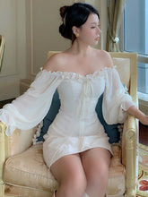 Load image into Gallery viewer, French Vintage Mini White Dress
