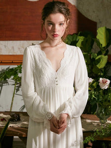 Maria's Long Sleeve Elegant Nightgown