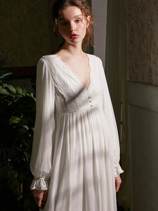 Maria's Long Sleeve Elegant Nightgown