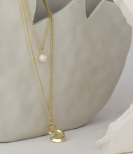 Load image into Gallery viewer, Irregular Gold Plate Pearl Necklace
