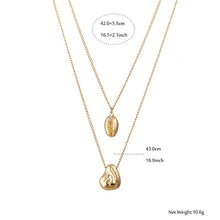 Load image into Gallery viewer, Gold Nugget Shell Pendant Layered Necklace

