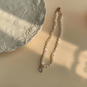 Moonstone Pearl Necklace