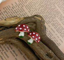 Load image into Gallery viewer, Cottagecore Mushroom Earrings

