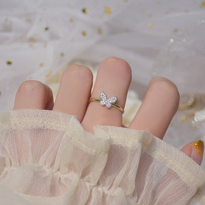 Glimmering Butterfly Ring Set