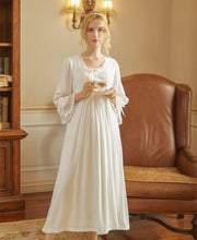 Load image into Gallery viewer, Lydia&#39;s Elegant Vintage Cotton Nightgown
