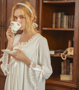 Lydia's Elegant Vintage Cotton Nightgown